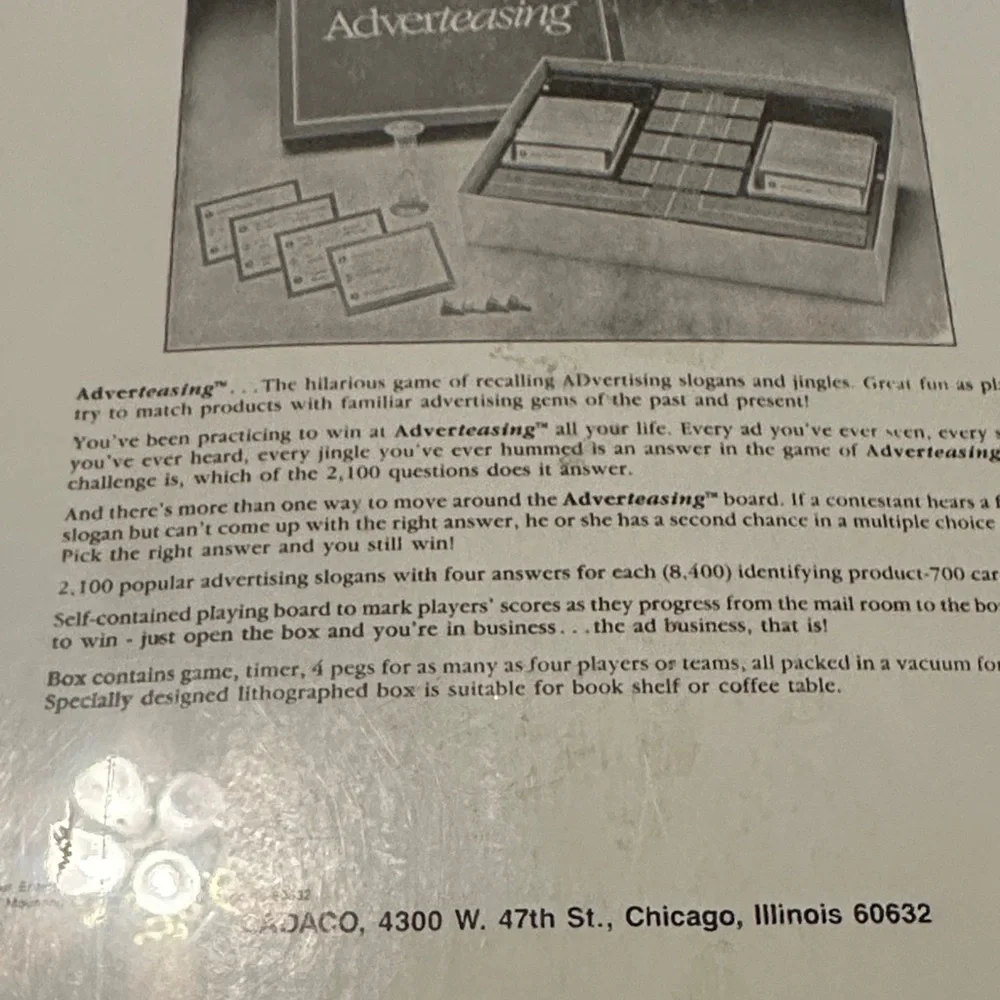 Adverteasing unopened game Vintage